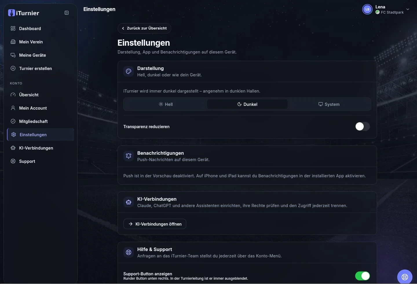 Persönliche App-Einstellungen