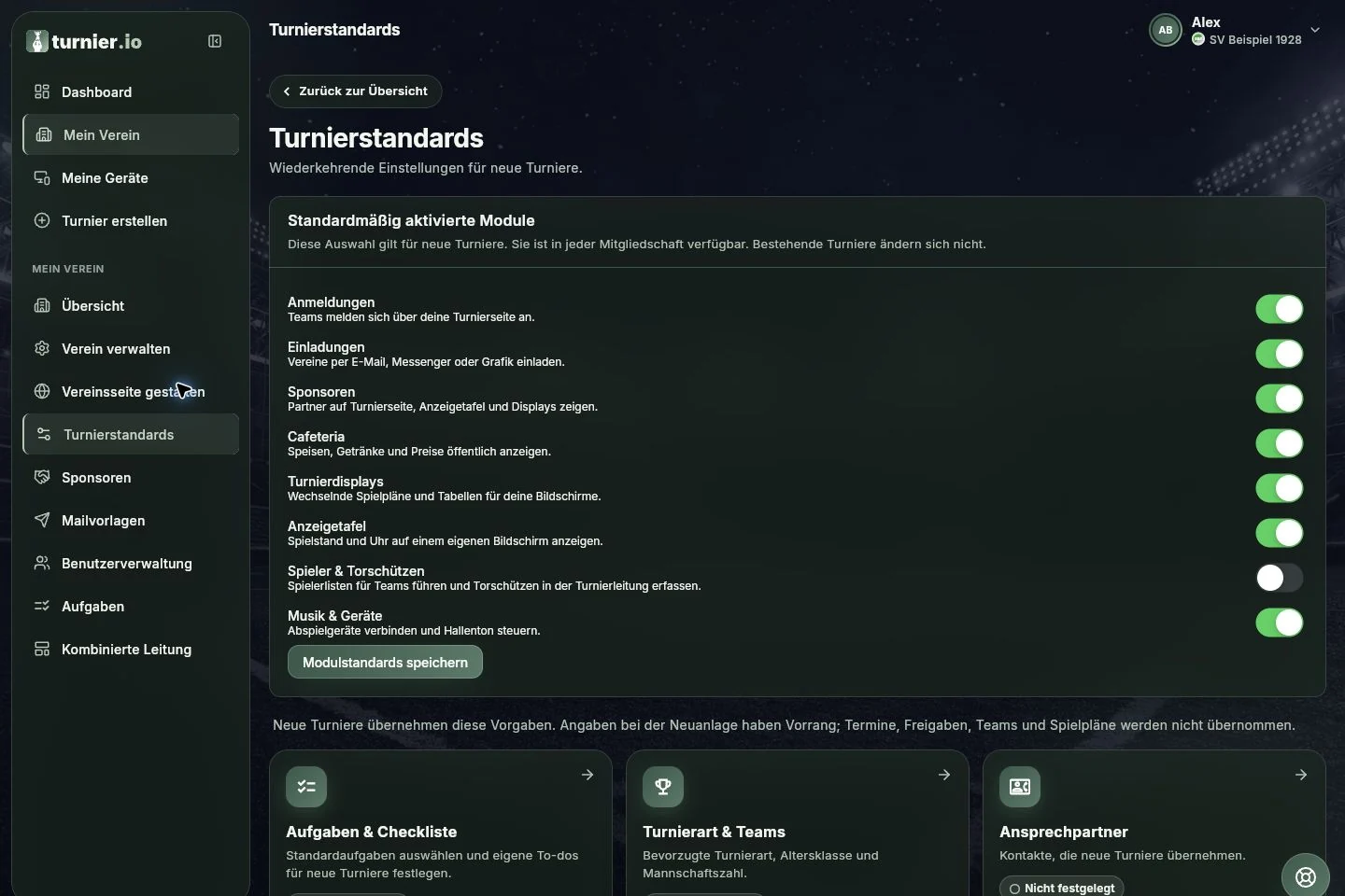 Globale Turnierstandards